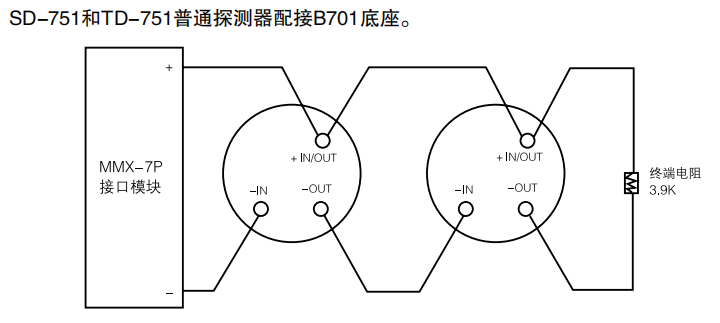 JTW-BCD-TD751普通非编址感温重庆探测器接线图